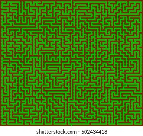Difficult Vector Retro Game Maze for Children