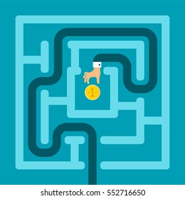 Difficult way to success vector concept in flat style