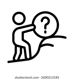 difficulties line icon illustration vector graphic. Simple element illustration vector graphic, suitable for app, websites, and presentations isolated on white background