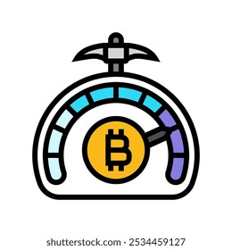 difficulty cryptocurrency mining color icon vector. difficulty cryptocurrency mining sign. isolated symbol illustration