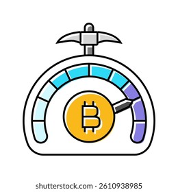 difficulty cryptocurrency mining color icon vector. difficulty cryptocurrency mining sign. isolated symbol illustration
