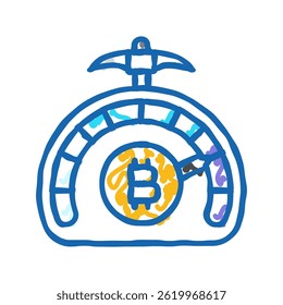 difficulty cryptocurrency mining doodle icon sketch vector. difficulty cryptocurrency mining sign. isolated symbol illustration