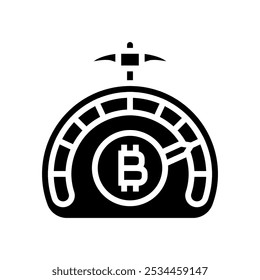 difficulty cryptocurrency mining glyph icon vector. difficulty cryptocurrency mining sign. isolated symbol illustration