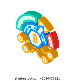 difficulty cryptocurrency mining isometric icon vector. difficulty cryptocurrency mining sign. isolated symbol illustration