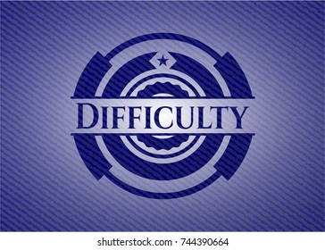 Difficulty emblem with denim texture