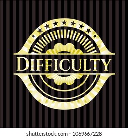 Difficulty golden emblem or badge