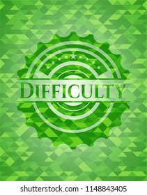 Difficulty green mosaic emblem