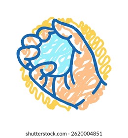 difficulty gripping objects disease symptom doodle icon sketch vector. difficulty gripping objects disease symptom sign. isolated symbol illustration