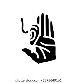 dificultad auditiva enfermedad síntoma glifo vector de icono. signo de síntoma de enfermedad por dificultad auditiva. ilustración de símbolo aislado