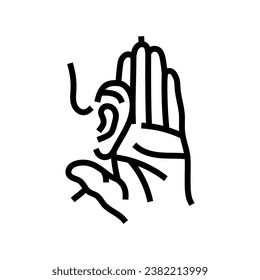 difficulty hearing disease symptom line icon vector. difficulty hearing disease symptom sign. isolated contour symbol black illustration