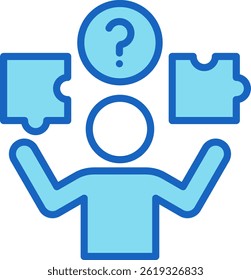 Difficulty Icon Blue Vector Illustration