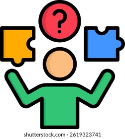 Difficulty Icon Lineal Color Vector Illustration