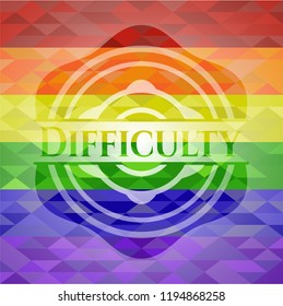 Difficulty on mosaic background with the colors of the LGBT flag