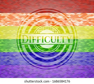 Difficulty on mosaic background with the colors of the LGBT flag