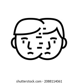 difficulty paying attention, focusing on tasks or remembering line icon vector. difficulty paying attention, focusing on tasks or remembering sign. isolated contour symbol black illustration