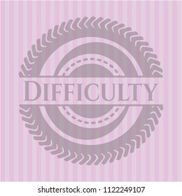 Difficulty pink emblem. Vintage.