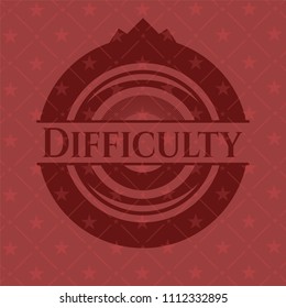  Difficulty red emDifficulty red emblem. Vintage.blem