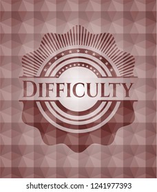 Difficulty red geometric badge. Seamless.
