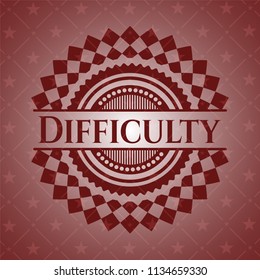Difficulty retro red emblem