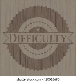 Difícil emblema de madera de estilo retro