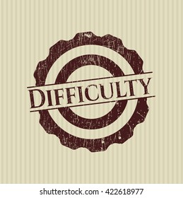 Difficulty rubber stamp with grunge texture