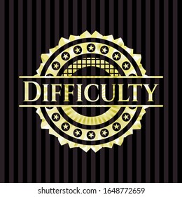 Difficulty shiny emblem. Vector Illustration. Detailed.