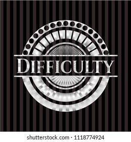 Difficulty silvery emblem or badge