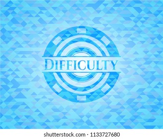 Difficulty sky blue mosaic emblem