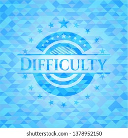 Difficulty sky blue mosaic emblem