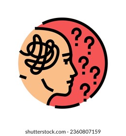 difficulty speaking slurred speech color icon vector. difficulty speaking slurred speech sign. isolated symbol illustration