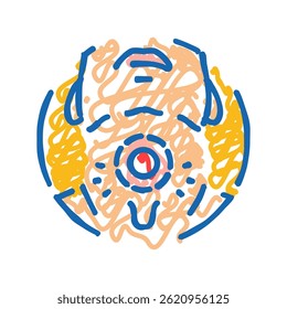 dificuldade em engolir o sintoma da doença ícone doodle esboçar vetor. dificuldade em engolir o sinal do sintoma da doença. símbolo isolado ilustração