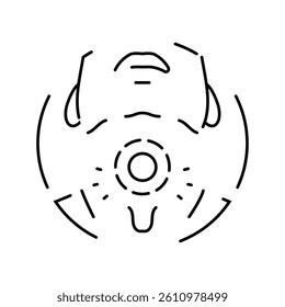 difficulty swallowing disease symptom line icon vector. difficulty swallowing disease symptom sign. isolated contour symbol black illustration