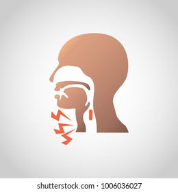 Difficulty Swallowing Icon Design. Vector Illustration