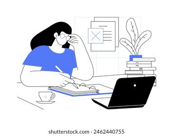 Difficulty with taxes isolated cartoon vector illustrations. Professional busy accountant has taxes problems, financial report issues, budget service, stress in office vector cartoon.