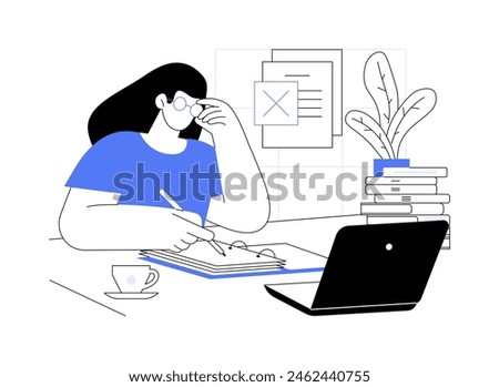 Difficulty with taxes isolated cartoon vector illustrations. Professional busy accountant has taxes problems, financial report issues, budget service, stress in office vector cartoon.
