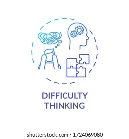 Difficulty Thinking Concept Icon. Marijuana, Psychoactive Drug Use Effect Idea Thin Line Illustration. Mind Focusing, Concentration Problems. Vector Isolated Outline RGB Color Drawing