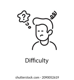 Difficulty vector Outline Icon Design illustration. Activities Symbol on White background EPS 10 File