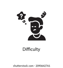 Difficulty vector Solid Icon Design illustration. Activities Symbol on White background EPS 10 File