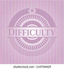 Difficulty vintage pink emblem