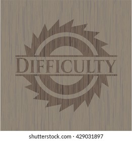 Difícil emblema de madera