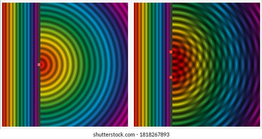 Interference Waves Two Point Sources Stock Vector (Royalty Free) 1398927422