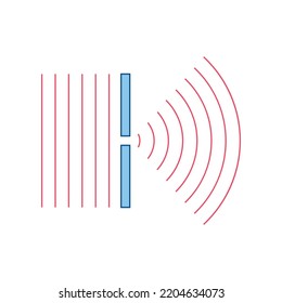 Diffraction Of Light Waves Diagram.