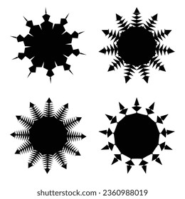 Diffrent stars set: black color sets for Christmas stars, festival celebrations, web or game design, and app icons.Vector basic shapes. retro stars. Flat vector design elements.