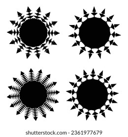 Diffrent stars set: black color assets for Christmas stars, festival celebrations, web or game design, and app icons.Vector basic shapes. retro stars. Flat vector design elements.