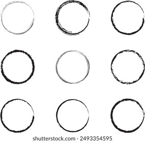 Diffrent types of circles circles with grunge textures, such as paint, ink.They can also be frames with grunge effects, such as scratches, dots, or halftones. Here are some websites that offer grunge 