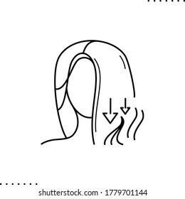 diffuse alopecia vector icon in outlines 