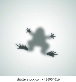 Diffuse Toad Silhouette Shadow Abstract Vector Image. Frog Sitting on a Matte Glass. Isolated.