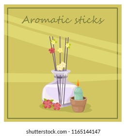 diffuser flavor with chopsticks, vector illustration