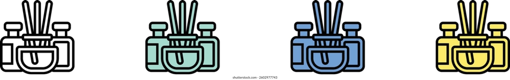 diffuser icon. Outline, Green, Blue and Yellow Style Design Isolated On White Background