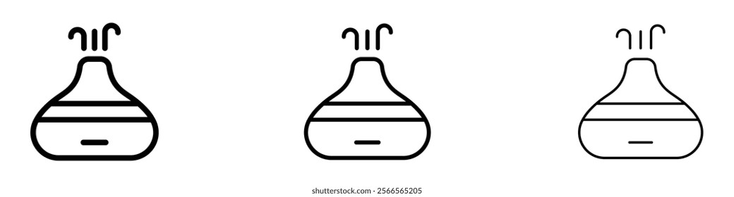 Diffuser icon in tree different line stroke sizes.